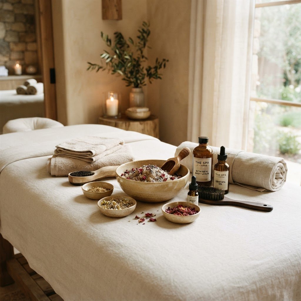 Body scrub treatment with natural exfoliating products at Veloura Luxury Spa